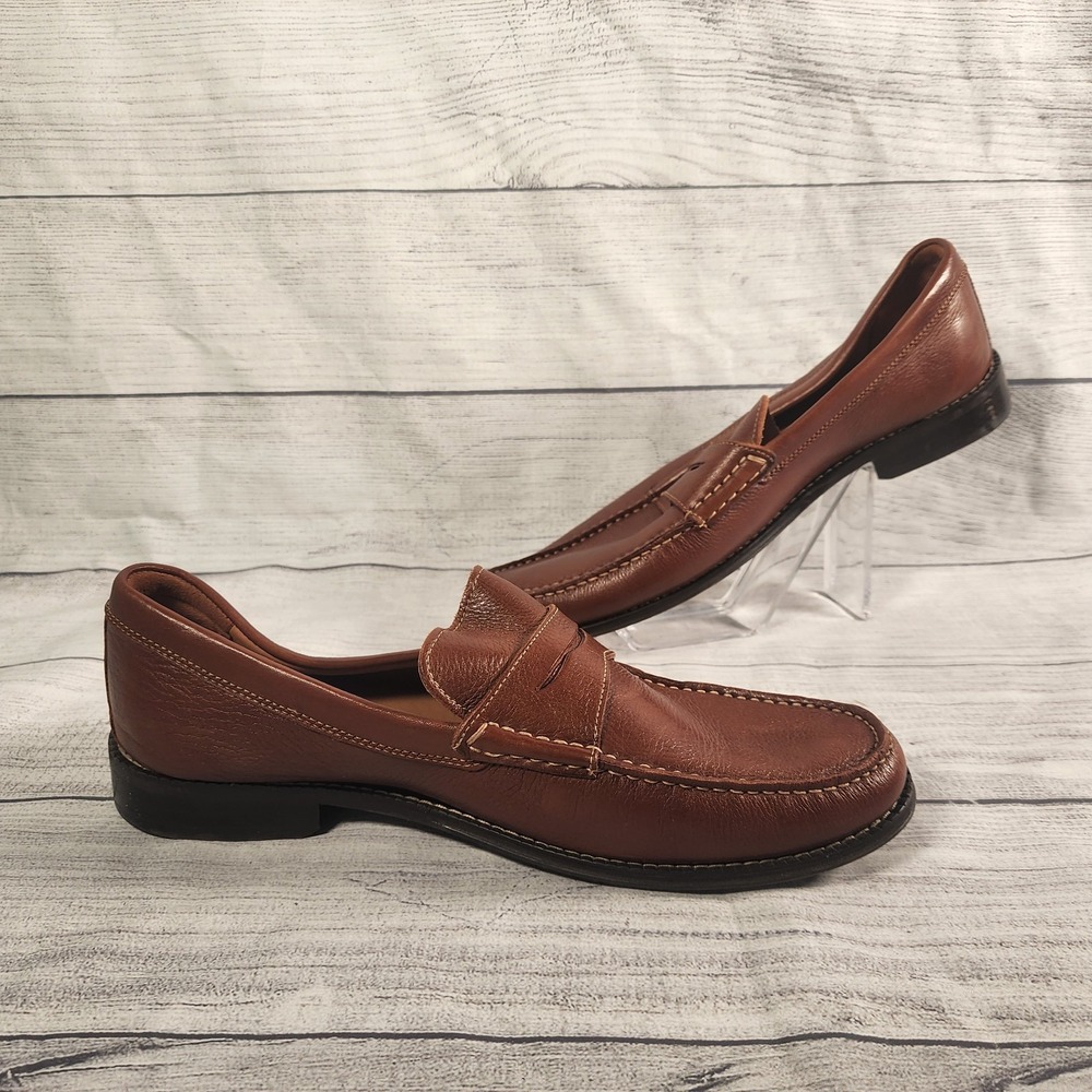 Donald Pliner Miles Men's Size 11.5 M Soft Tumble Leather Loafers Brown Cognac - Picture 2 of 9